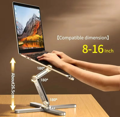 N86 Aluminum X Foldable Laptop Stand 360 Rotating Laptop Riser for Lightweight Laptop Stand for 13 to 17 Inch Macbook Pro-3