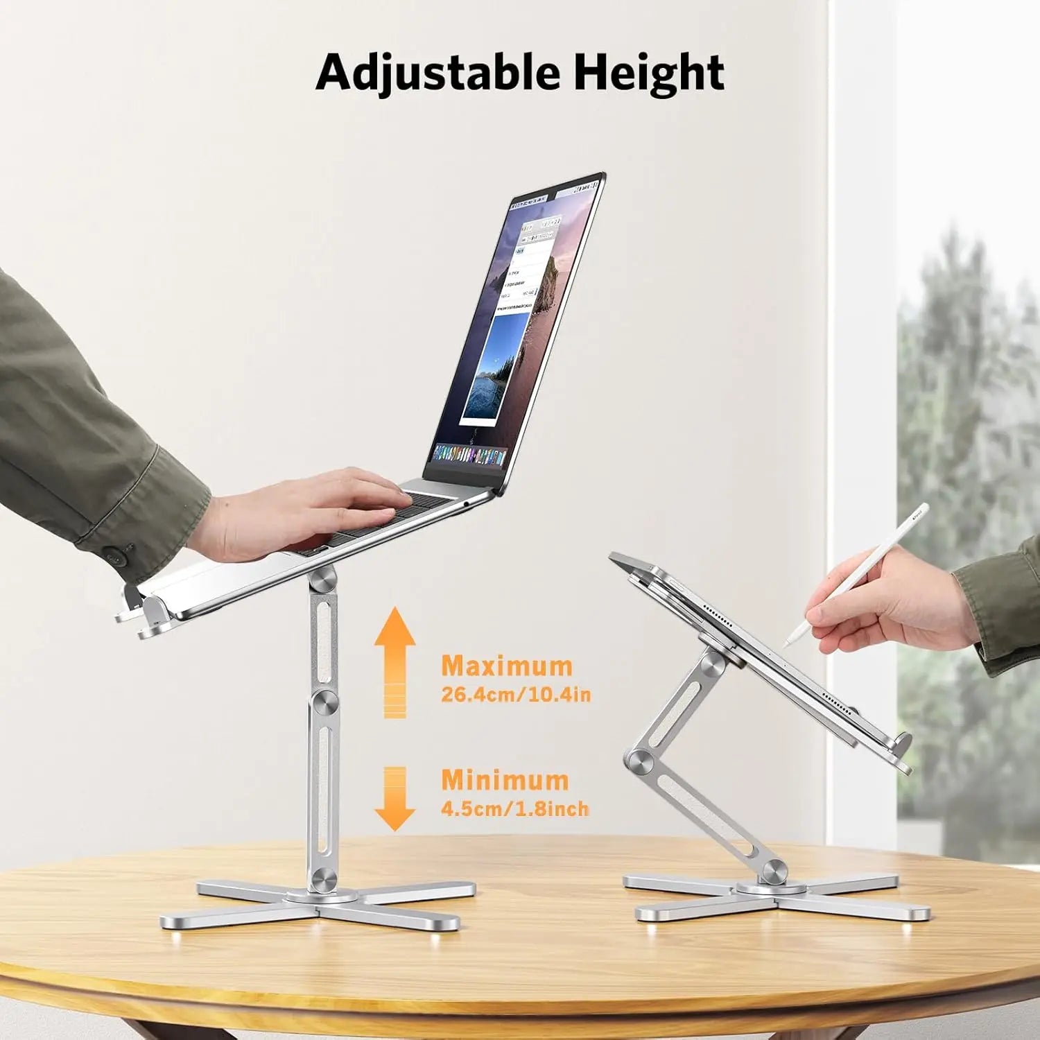N86 Aluminum X Foldable Laptop Stand 360 Rotating Laptop Riser for Lightweight Laptop Stand for 13 to 17 Inch Macbook Pro-4