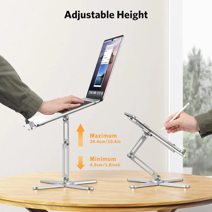N86 Aluminum X Foldable Laptop Stand 360 Rotating Laptop Riser for Lightweight Laptop Stand for 13 to 17 Inch Macbook Pro-4