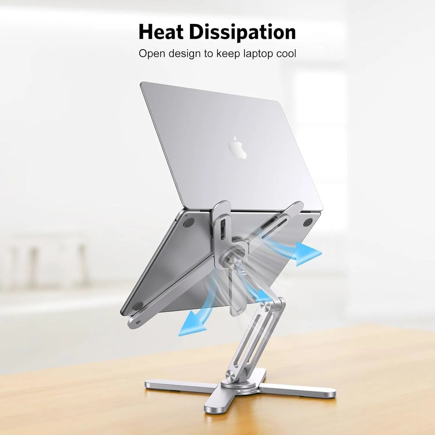 N86 Aluminum X Foldable Laptop Stand 360 Rotating Laptop Riser for Lightweight Laptop Stand for 13 to 17 Inch Macbook Pro-1
