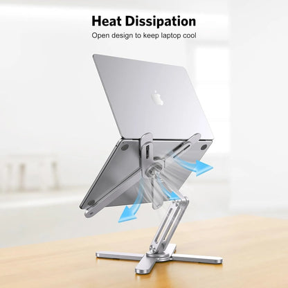 N86 Aluminum X Foldable Laptop Stand 360 Rotating Laptop Riser for Lightweight Laptop Stand for 13 to 17 Inch Macbook Pro-1